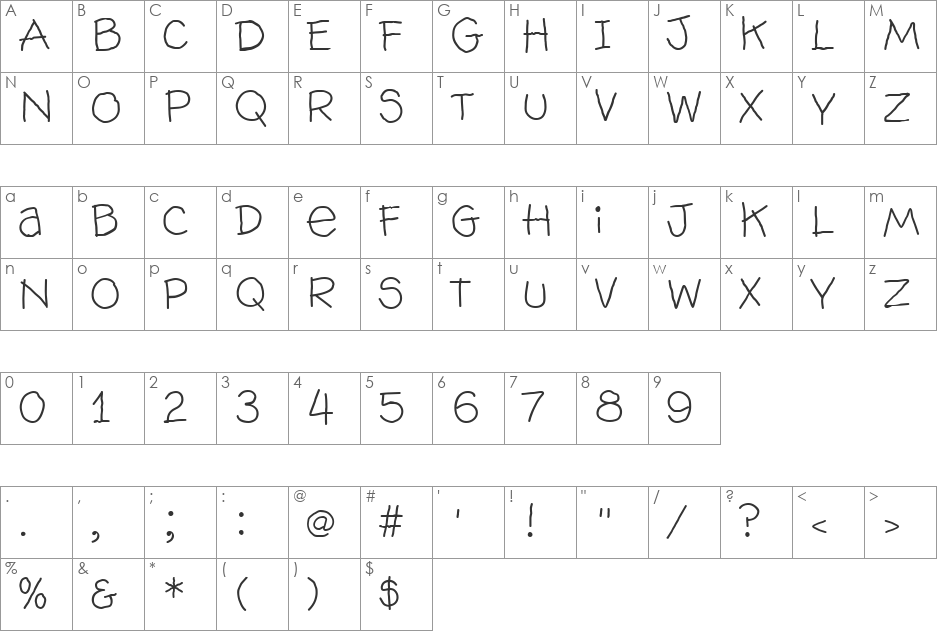 Hog Book - HMK font character map preview