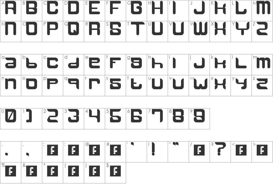 HoghSauerland Sandwich font character map preview