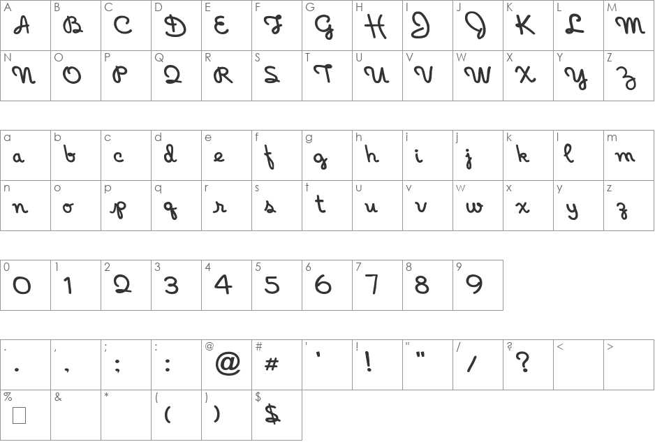 Holiday-India font character map preview