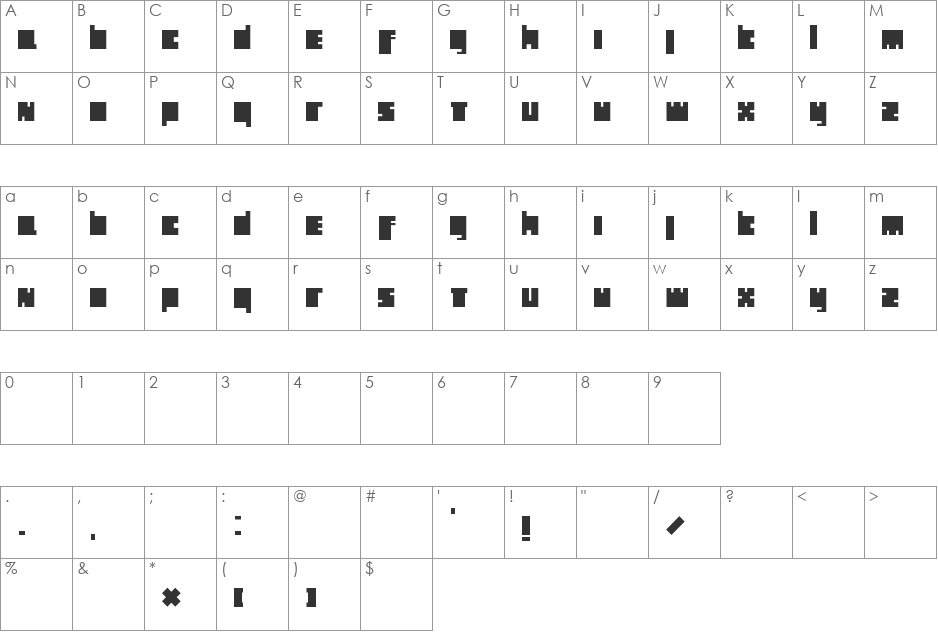 Holland Blocks font character map preview