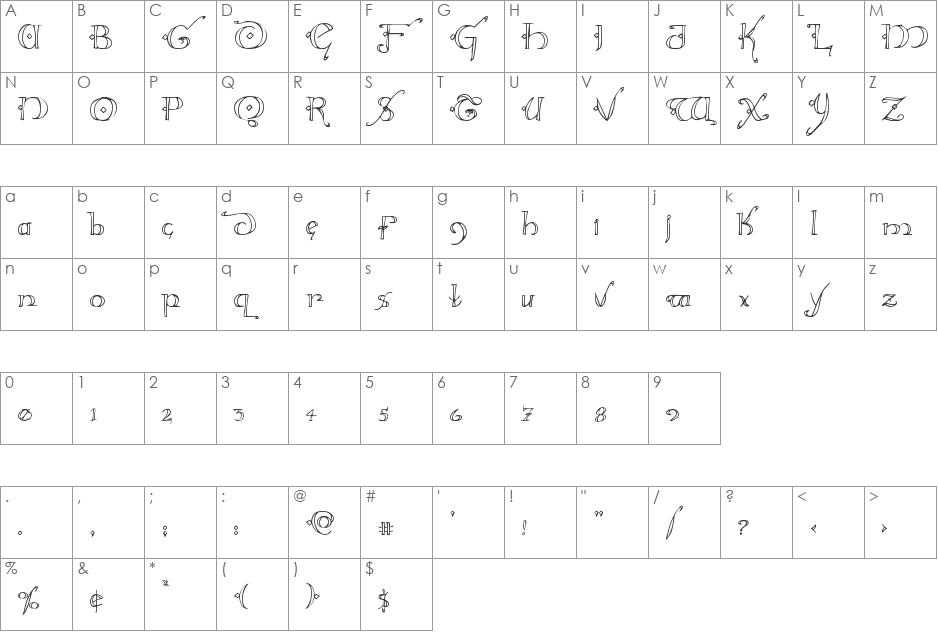 Holly Jingle Solid Rotalic font character map preview