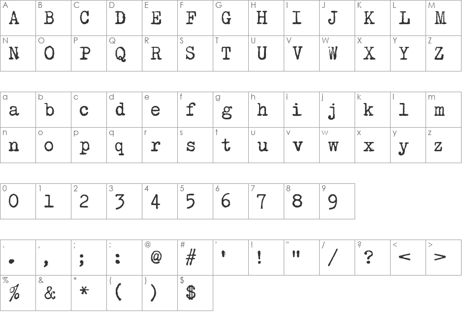 HOLLYWOOD STARFIRE font character map preview