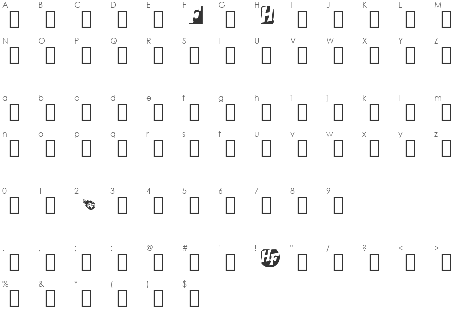 Holy Family font character map preview