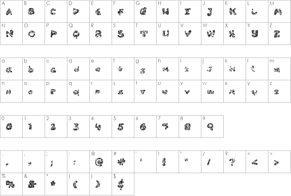 Area 51 UFO Alien Greeting font character map preview