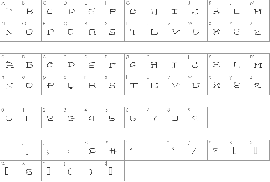 homeboys font character map preview