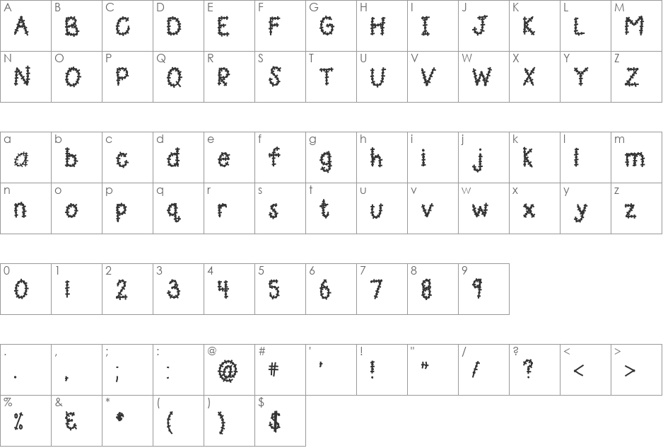 HomegirlMia font character map preview