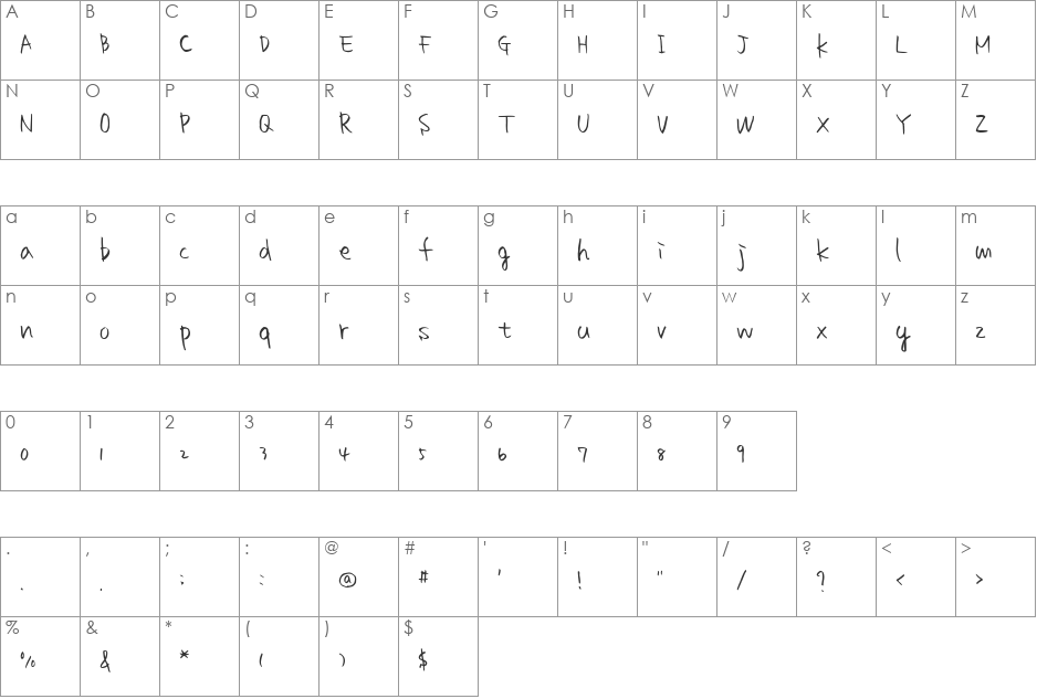 homework smart font character map preview