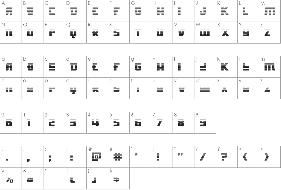 Hong Kong Hustle Gradient font character map preview