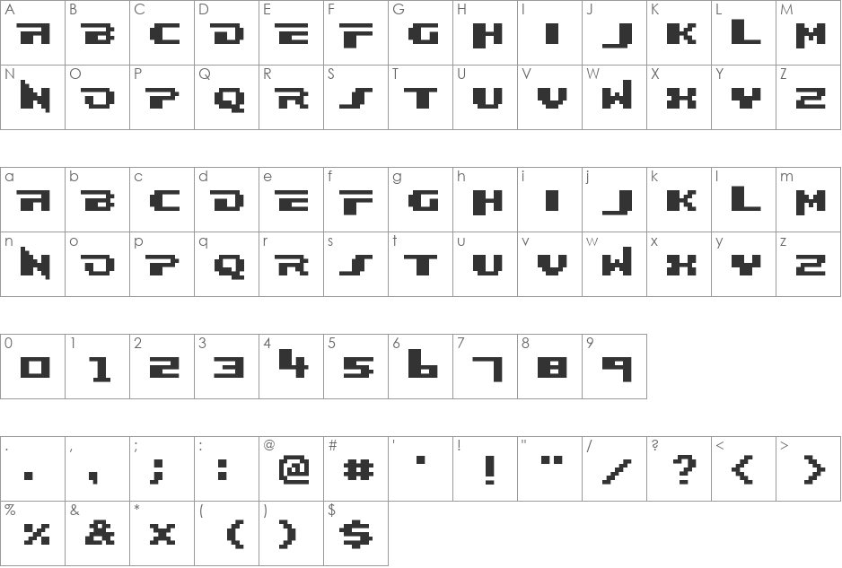 Hoodlum Samurai font character map preview