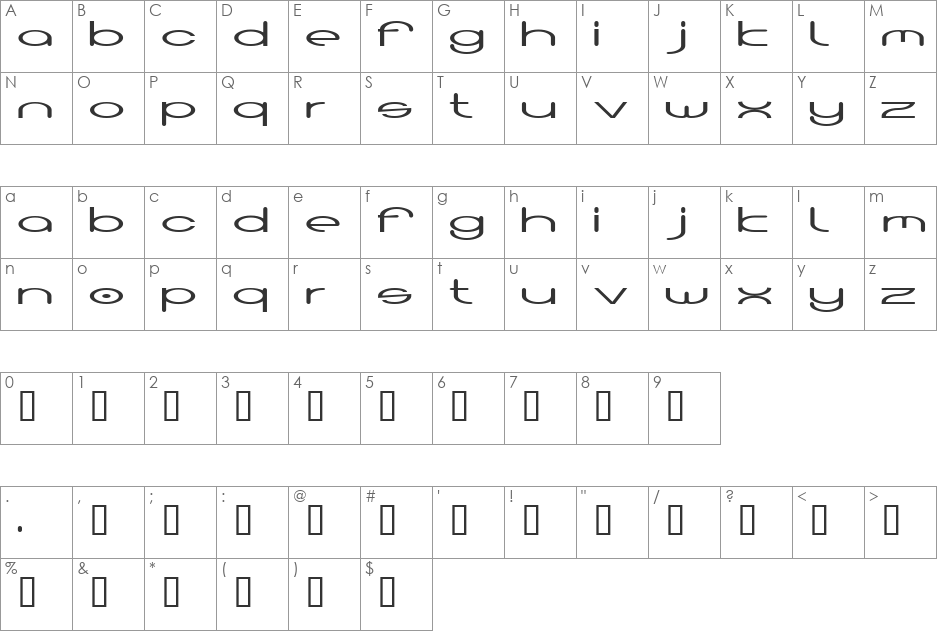 hoodoo two font character map preview