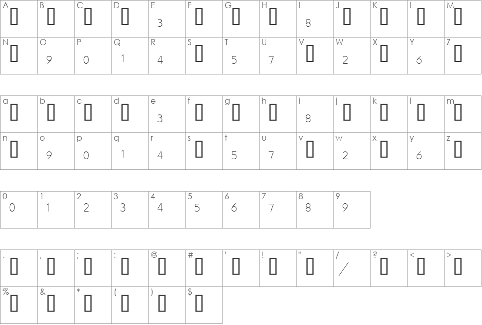 HoosickFallsFractions font character map preview