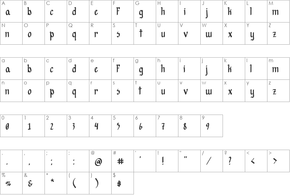 Hopes are free font character map preview