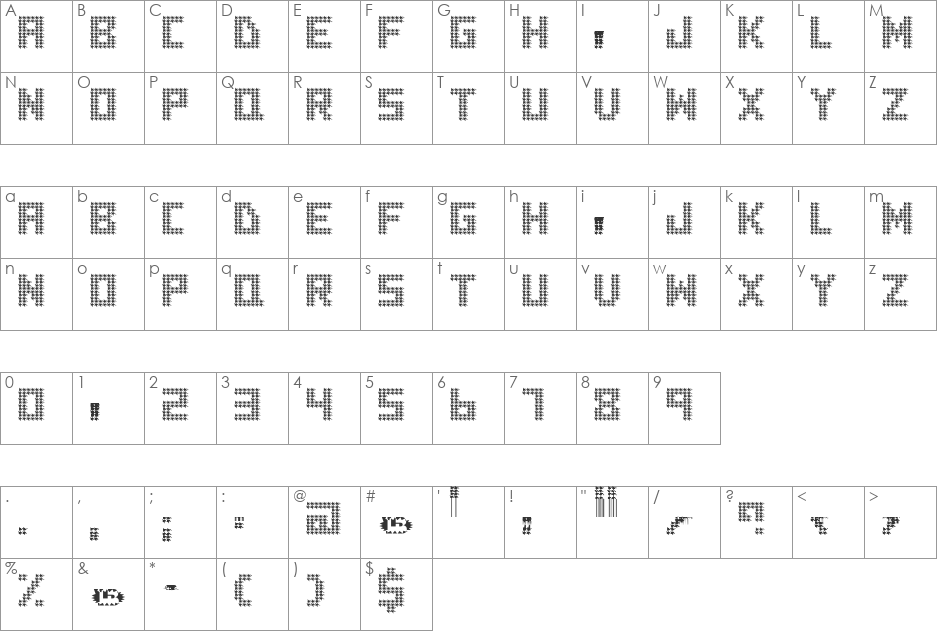 houndstooth font character map preview