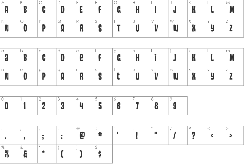 HouseMovements-Custom font character map preview