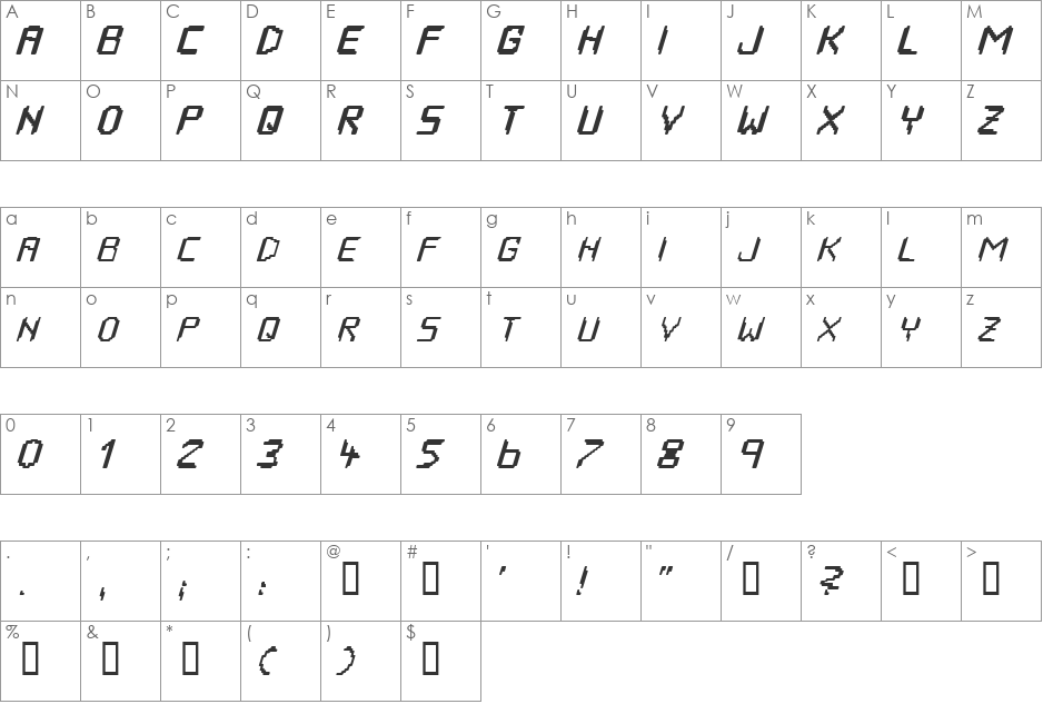 HOUSEPIPES font character map preview