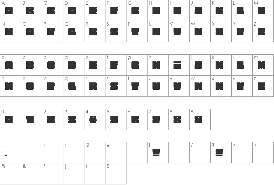 How Square can you get? font character map preview