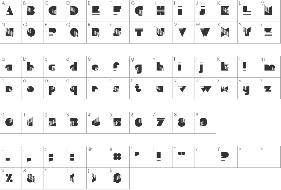 HP-Aztek font character map preview