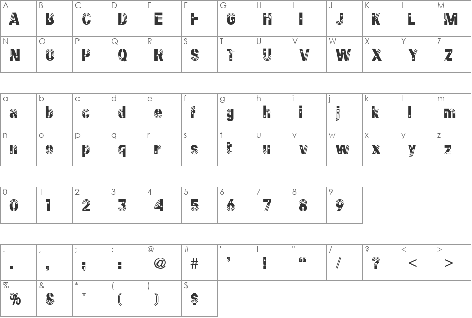 HP-Aztuk font character map preview