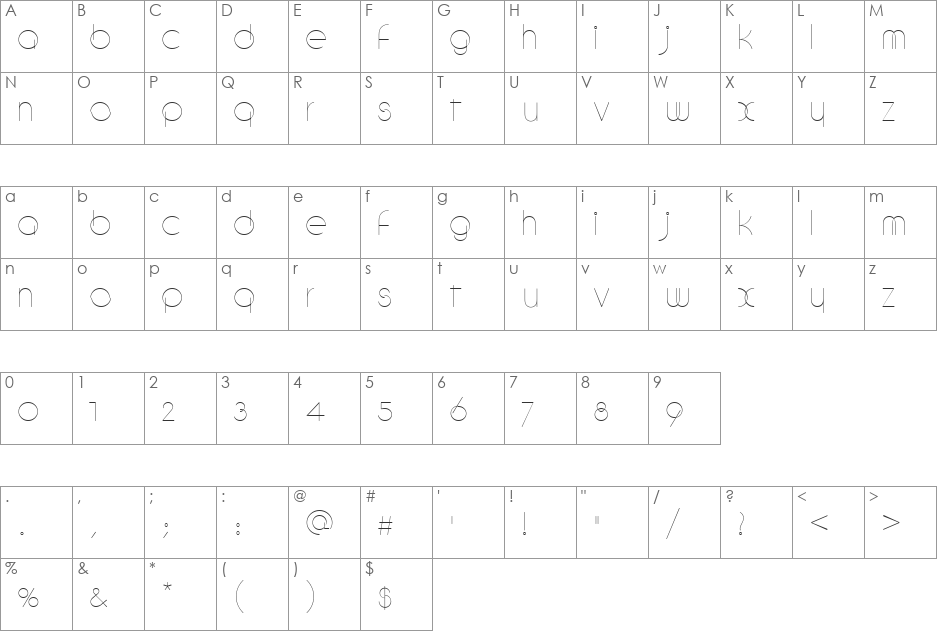 HP-Circle font character map preview