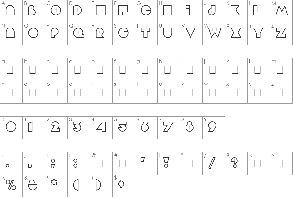 Argot Display Caps SSi font character map preview
