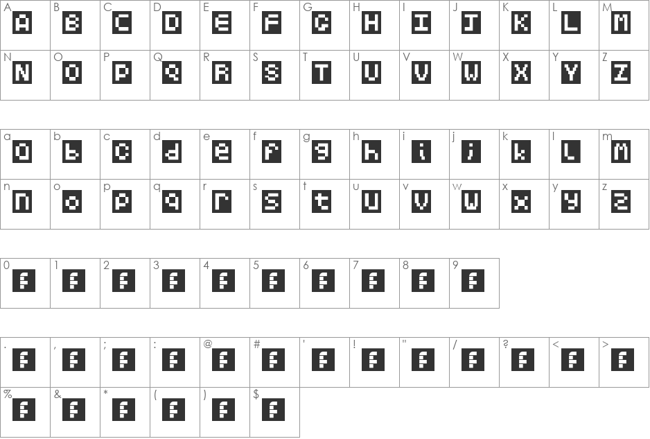 HummaShumma font character map preview