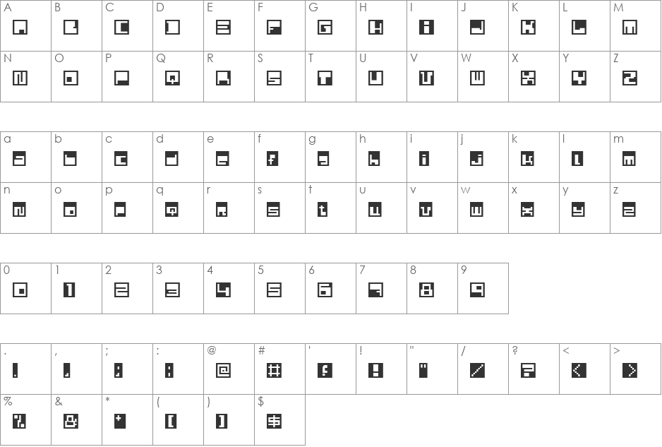 husby font character map preview