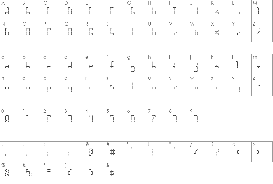 HybridLCD AOE font character map preview