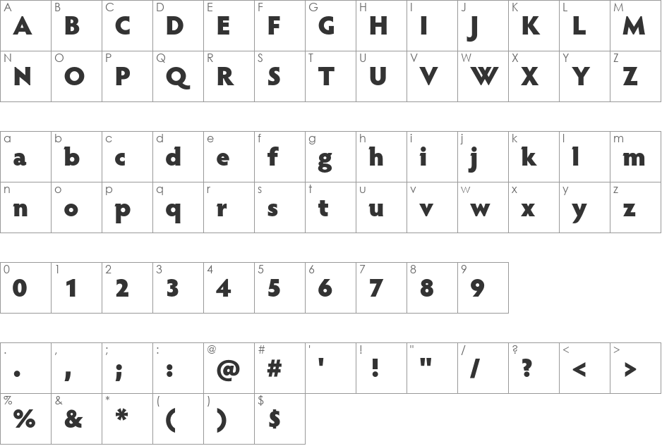 Hypatia Sans Pro font character map preview