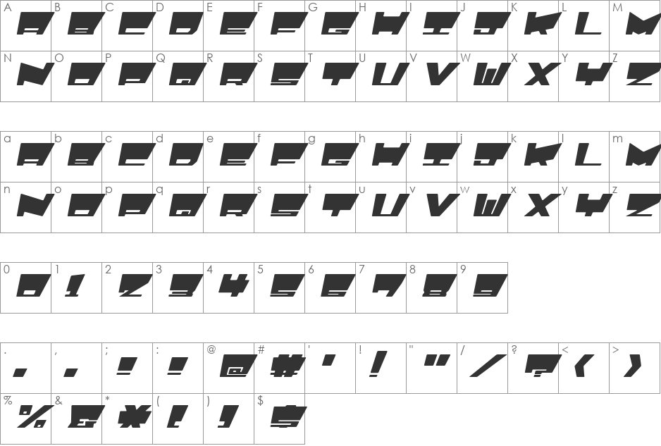 HyperLalabellJI font character map preview