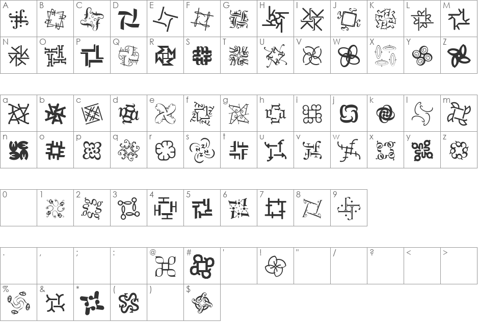 HypnopaediaOne font character map preview
