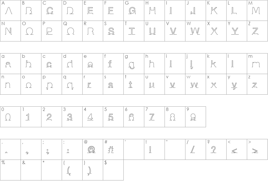 I am online with you font character map preview