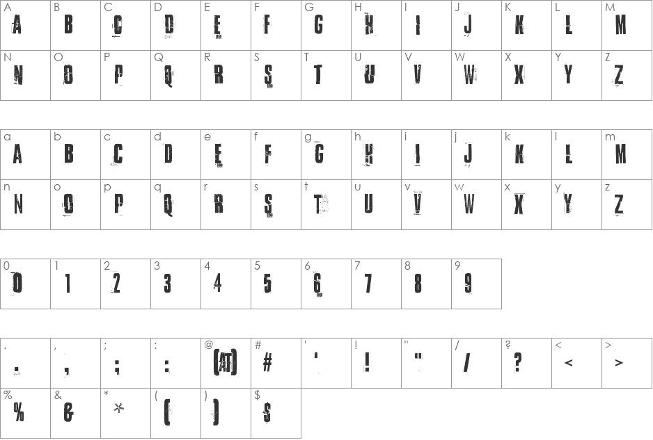 I Did It My Way DEMO font character map preview