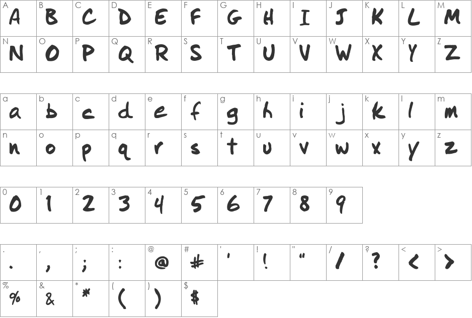 I Did This! font character map preview