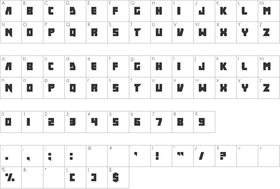 I fink u freeky font character map preview
