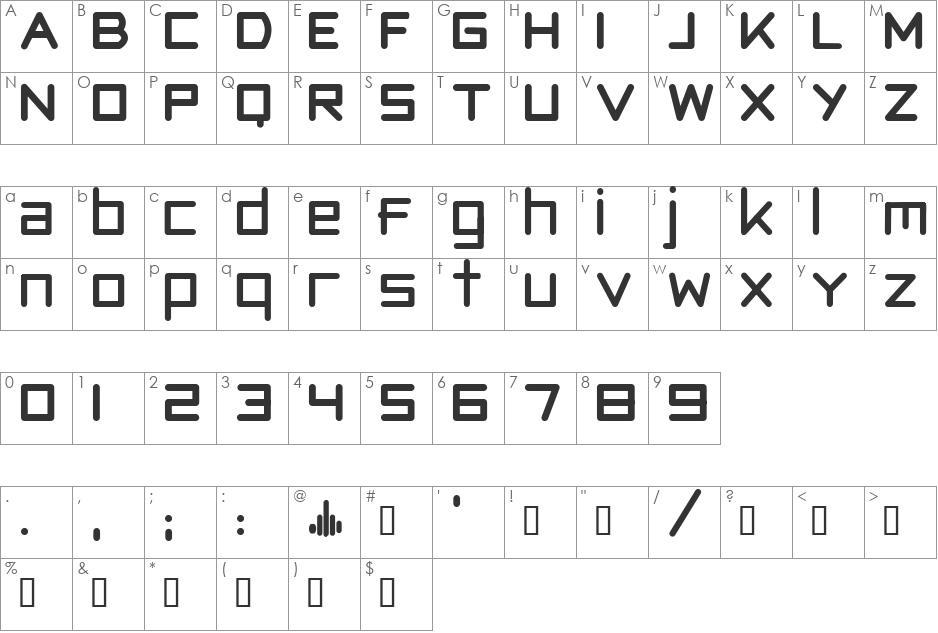 I hate futur font character map preview