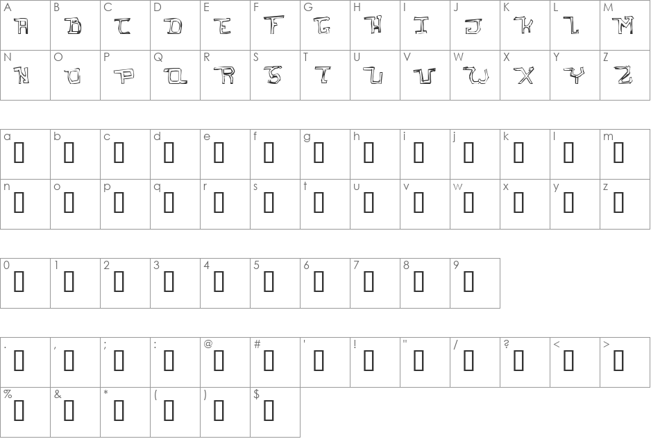 I hate you font character map preview