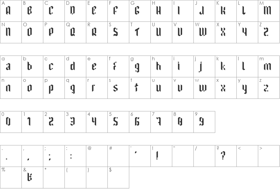 I have been waiting for you font character map preview