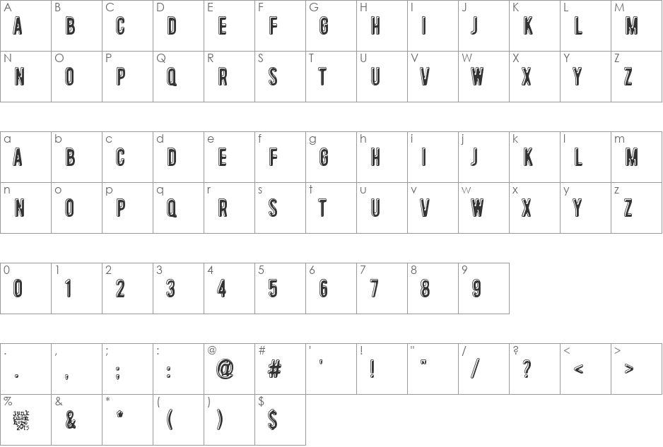 I love you font character map preview