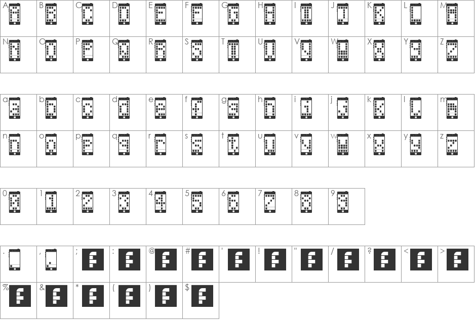 I Phone, You Phone font character map preview