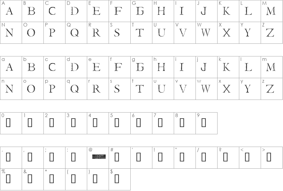 I Still Know DEMO font character map preview