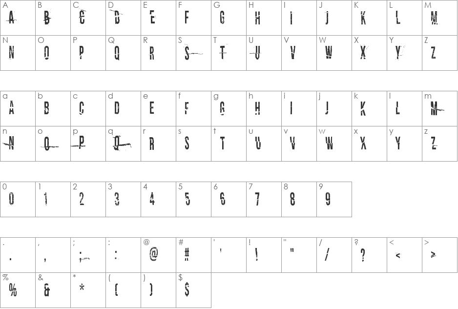 I tell you all my secrets font character map preview