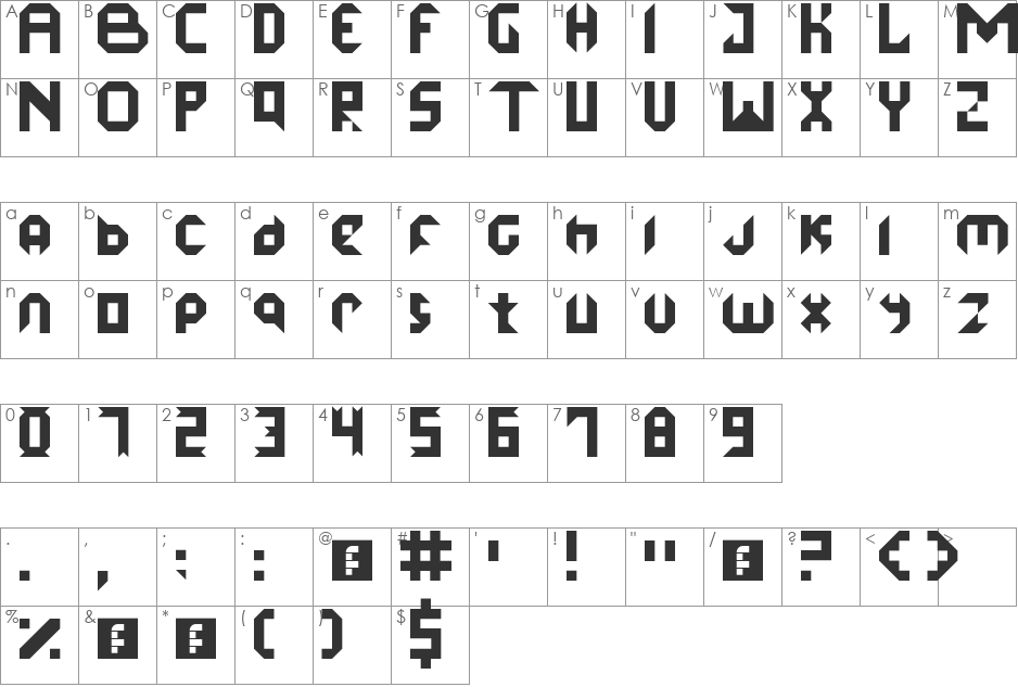 ice demon font character map preview