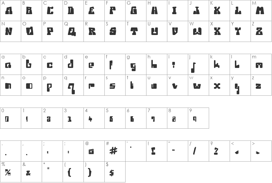 Ice Station Awesome font character map preview