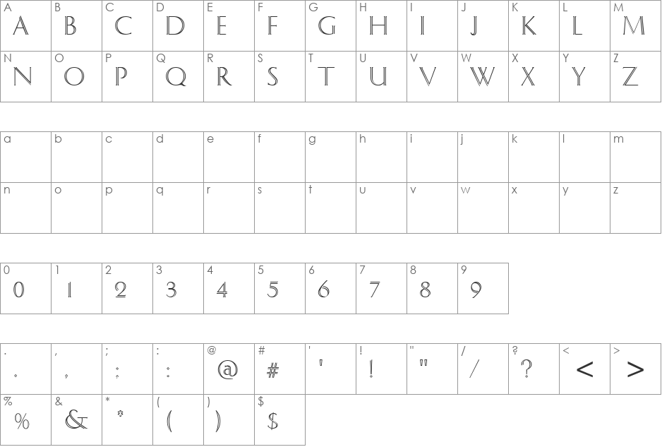 IceLord Caps font character map preview