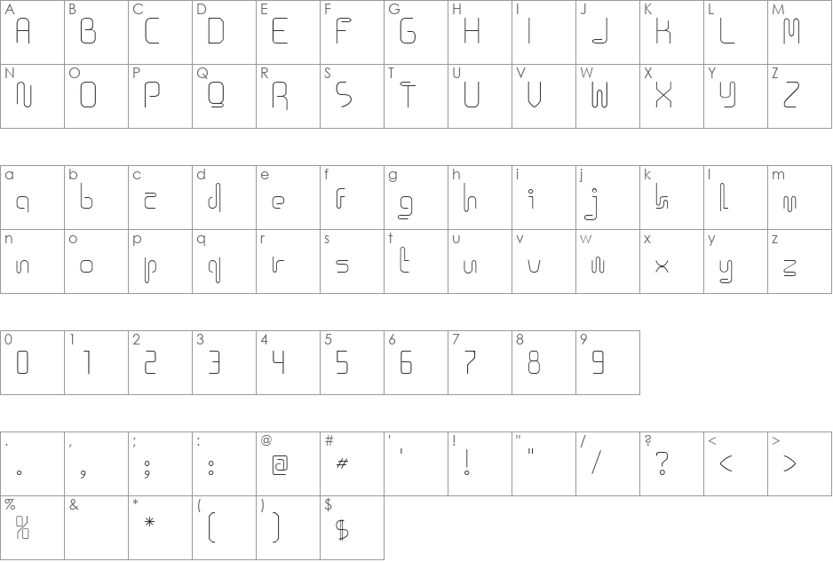 Icklips font character map preview