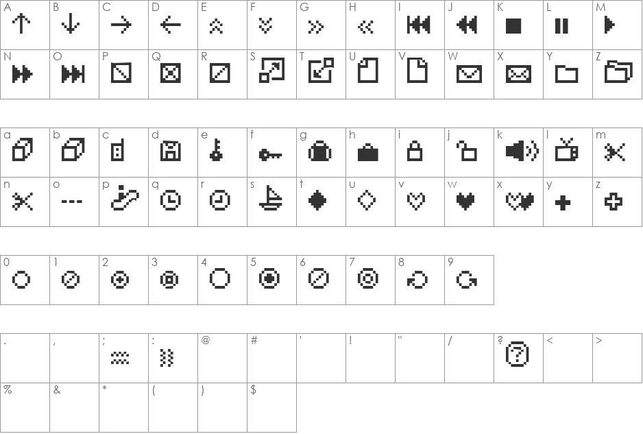 IconBit font character map preview