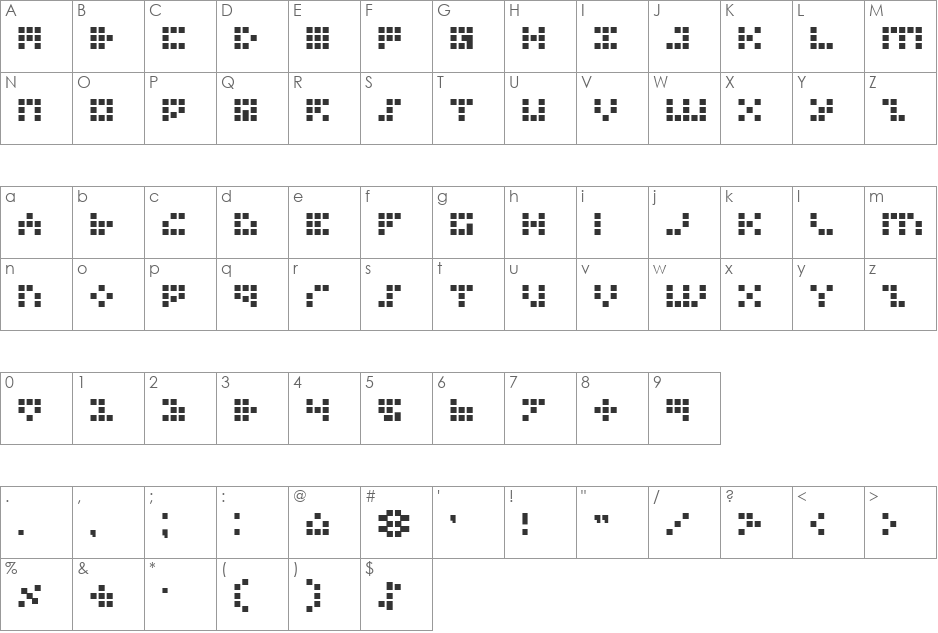 Iconian Bold font character map preview