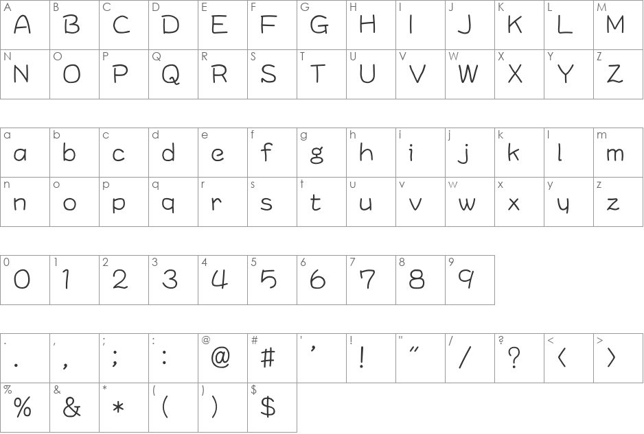 id-POPMARU-LightOT font character map preview