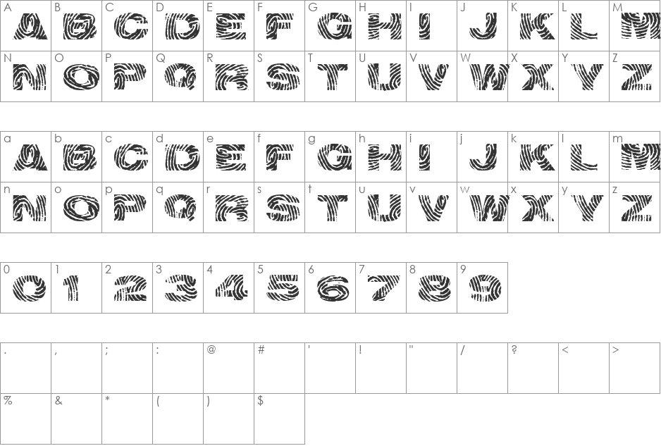 identify font character map preview