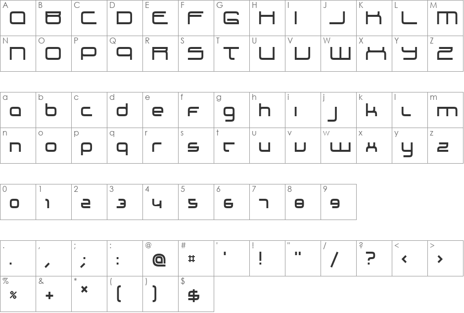IDM font character map preview